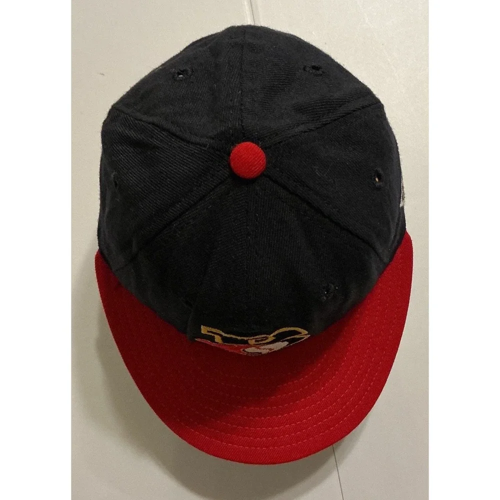 VTG USA Made New Era 59FIFTY Burlington Bees Kid Fitted‎ Hat 6 3/4 Navy Red MiLB